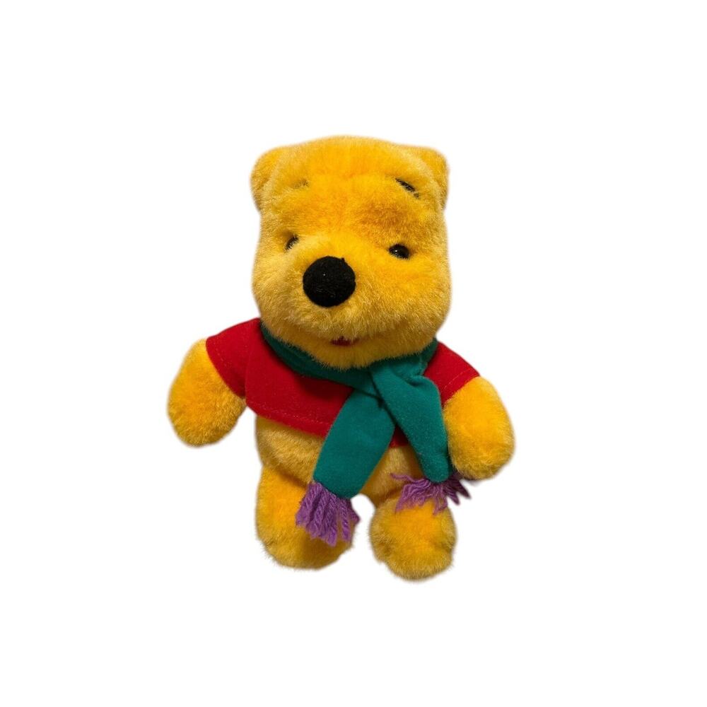Disney Mattel Winnie The Pooh Scarf Stuffed Plush Doll Toy Holiday 8”